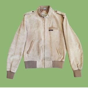 Men's Vintage 80s Members Only Tan Suede Jacket 40